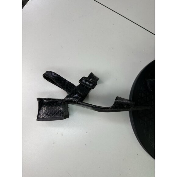 Robert Clergerie Strappy Sandals Black Reptile Embossed VTG 90s Sandals Sz 7.5 - Picture 4 of 10